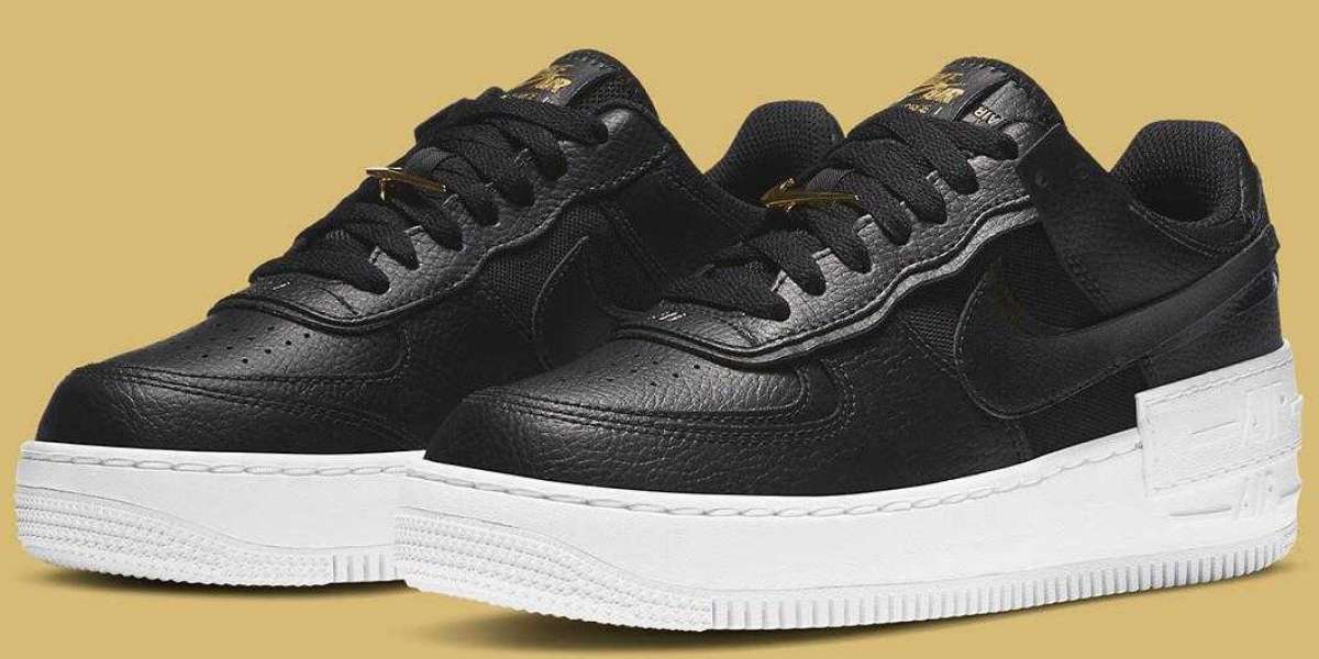 Classic Black And White Nike Air Force 1 Shadow Coming With Metallic Gold