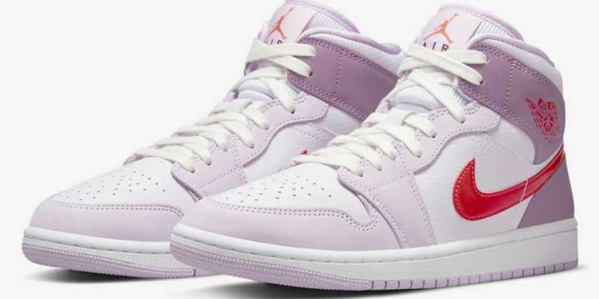 2022 New Air Jordan 1 Mid “Valentine’s Day” DR0174-500 highlights are all in the heel details!